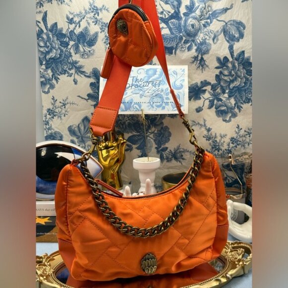 🆕 KURT GEIGER LONDON 🧿 NWOT Recycled Nylon Multi Crossbody Bag, Bright Orange - Picture 2 of 13
